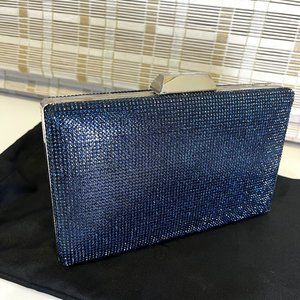 DESYRE NAVY-CRYSTAL CLUTCH
